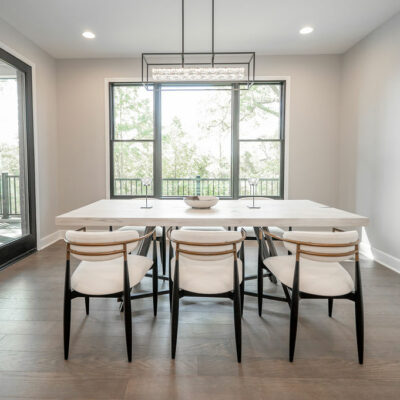 Modern Kitchen Dining Area with Walk-out to Screened Porch