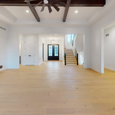 Great Room open to Entry, Stairway and Kitchen