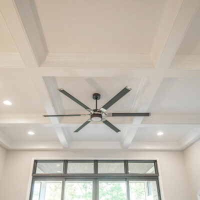 Modern Great Room with Coffered Ceiling
