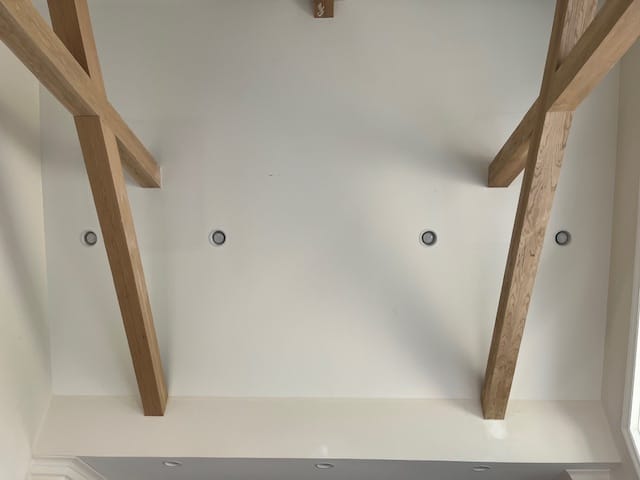 Great Room Cathedral Ceiling with Cross Beams