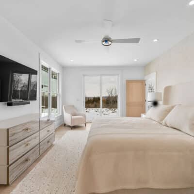 Primary Bedroom in luxury farmhouse
