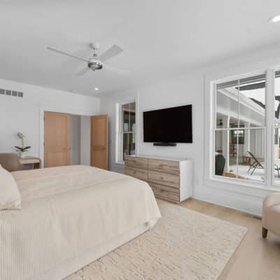 Primary Bedroom in luxury farmhouse