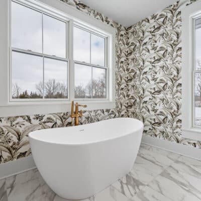 Primary Bathroom with Standing Tub with Floor Mounted Faucet
