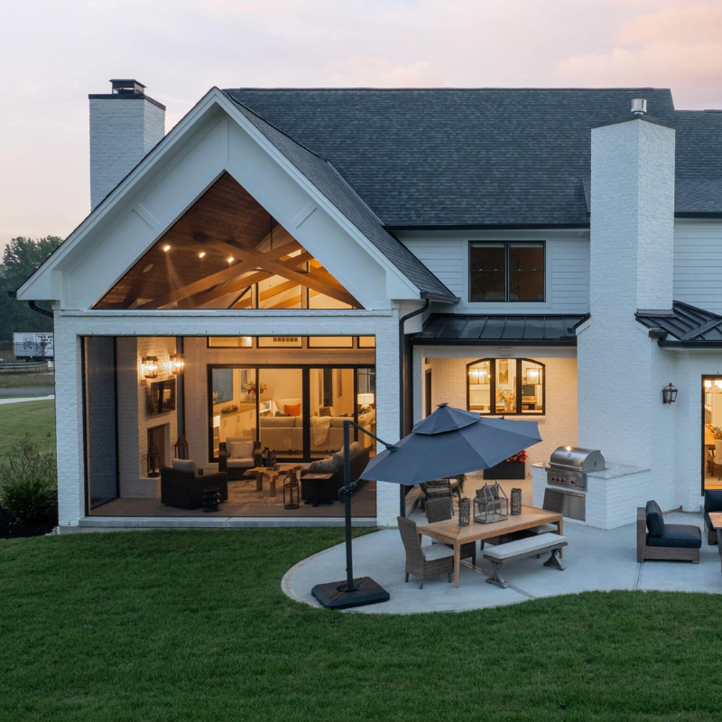 Screened-In Covered Porch Custom Home