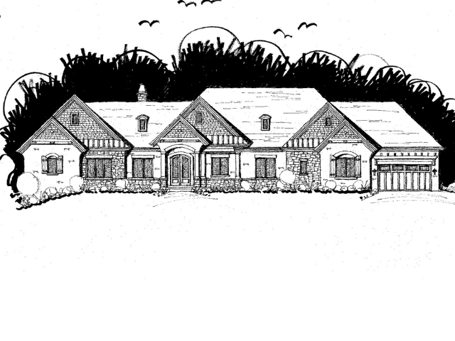 Custom Home Stone Pillars Farm Wieland Builders