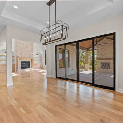 Dining Area off Kitchen with tray ceiling and Walk-out