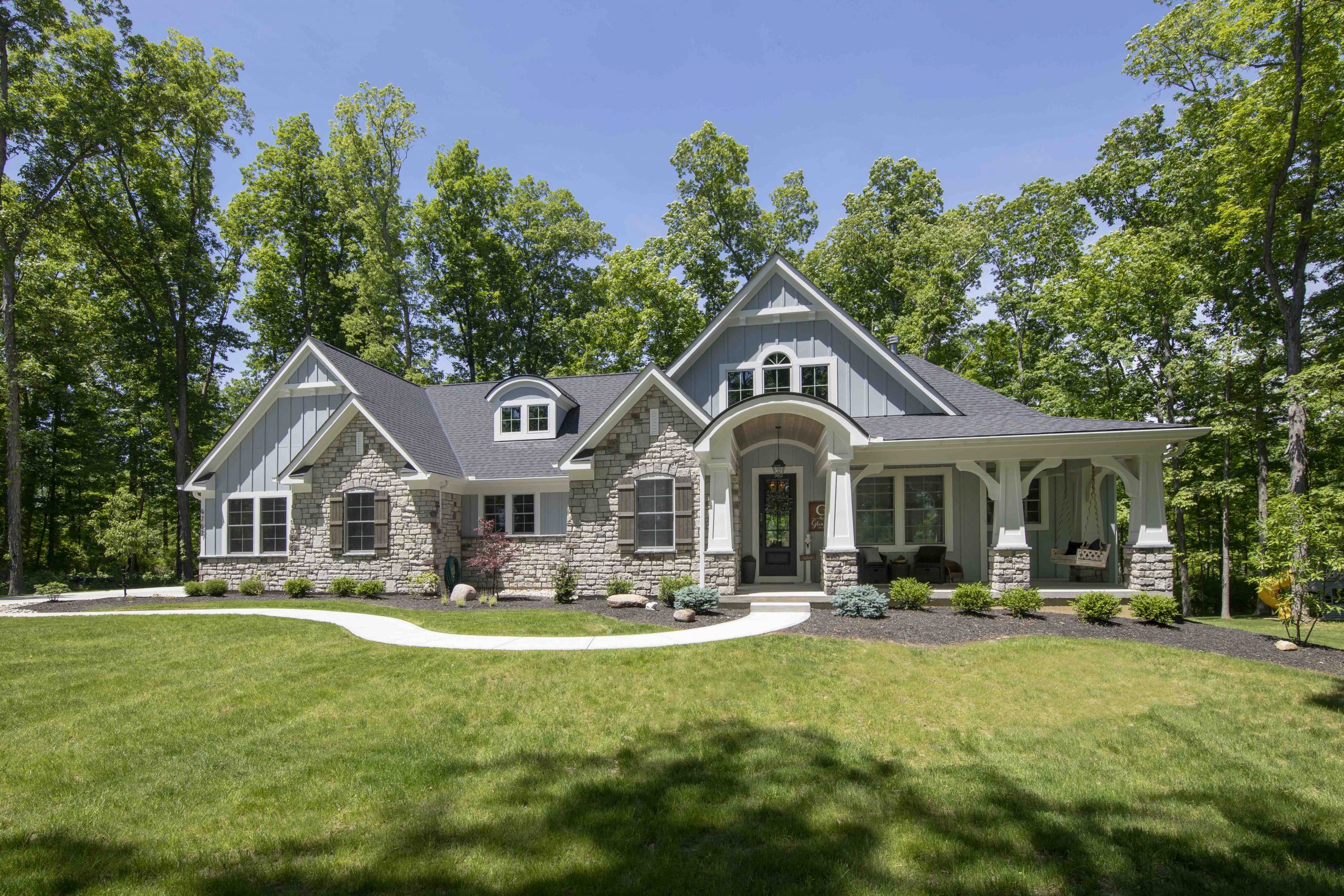 Custom Ranch Home Stone Exterior 