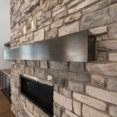 Stone Linear Fireplace in Great Room