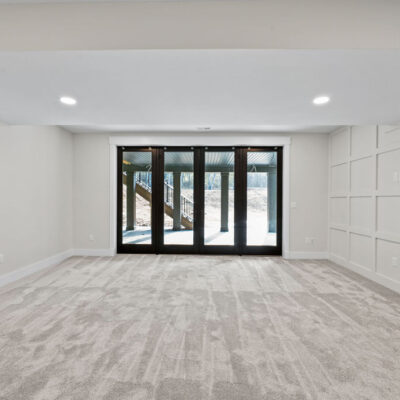 Lower Level Walk-out And Wainscotting Accent Wall