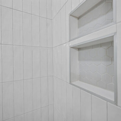 Lower Level Shower with niches