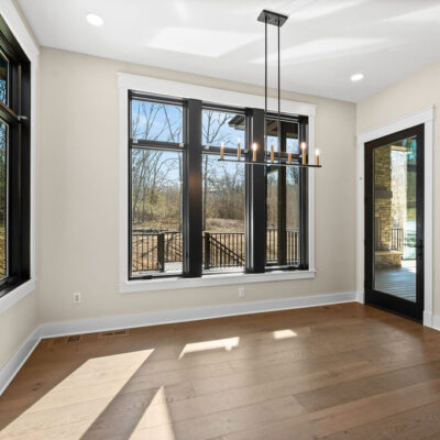 Kitchen Dining Area With Black Trim Windows