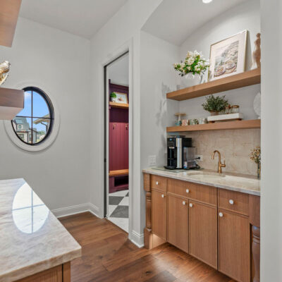 Kitchen Coffee Station with Rift Cut White Oak Cabinetry