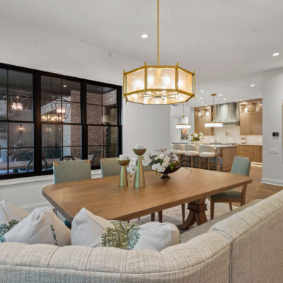 Dining area with banquette seating