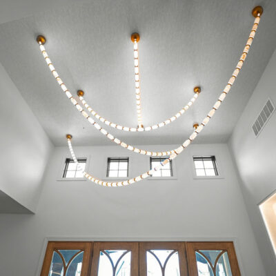 Pendant Necklace Lighting in the entry