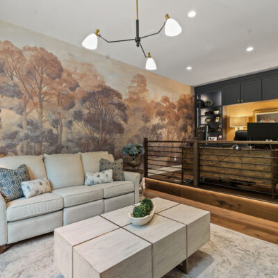 2 Level Home Office and Den with Landscape wallpaper