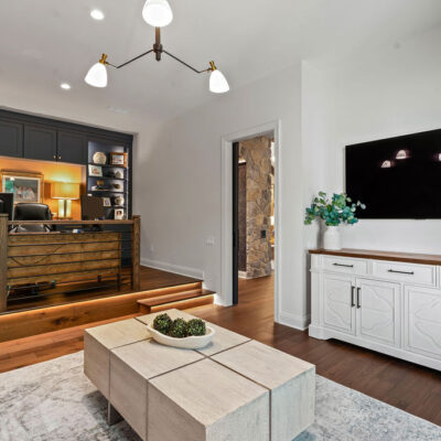 2 Level Home Office and Den with Landscape wallpaper