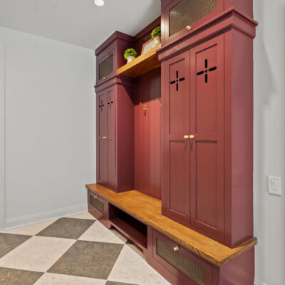 Custom Mudroom Bench and Lockers
