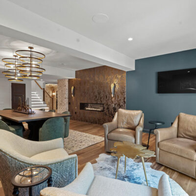 Bourbon Room Seating Area With Access To Cigar Patio and Large Bourbon Tasting Table