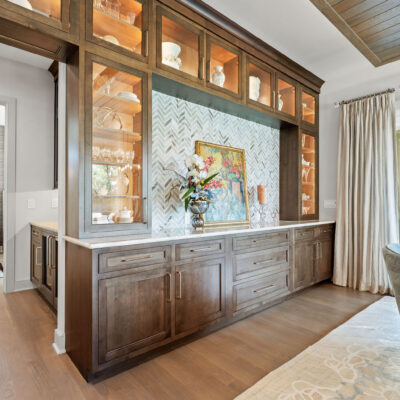 Dining Built-In Hutch With Upper Glass Tower Integrated Lighting