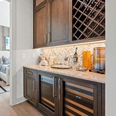 Beverage Station In Hall Next To Kitchen and Dining Room