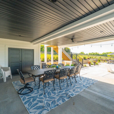 Covered Lower Level Walkout Dining Area