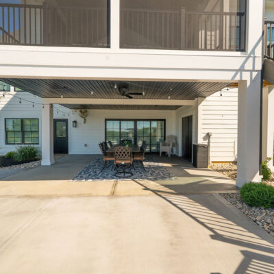 Covered Lower Level Walkout Dining Area